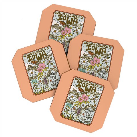 Doodle By Meg Iowa Wildflowers Coaster Set