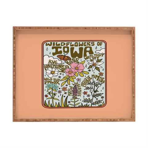 Doodle By Meg Iowa Wildflowers Rectangular Tray