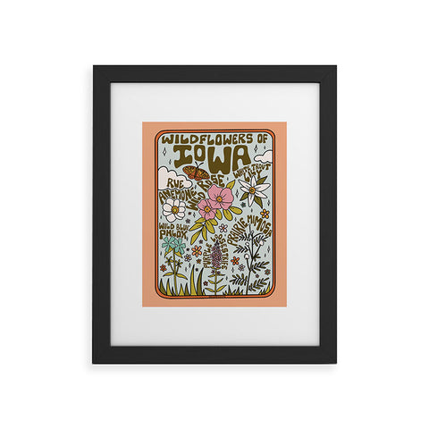 Doodle By Meg Iowa Wildflowers Framed Art Print