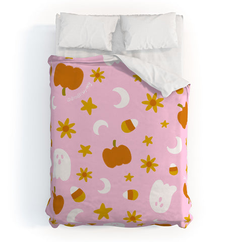 Doodle By Meg Is It Fall Yet in Pink Duvet Cover