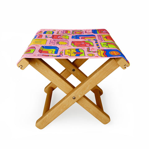 Doodle By Meg Juice Box Print Folding Stool