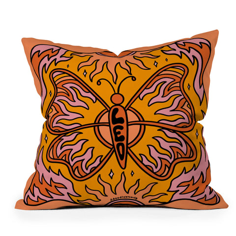 Doodle By Meg Leo Butterfly Outdoor Throw Pillow