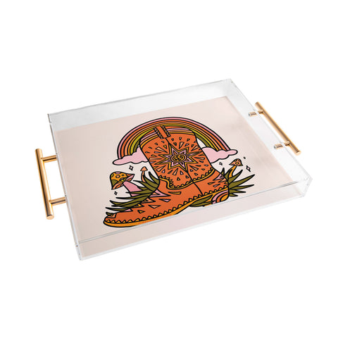 Doodle By Meg Leo Cowboy Boot Acrylic Tray