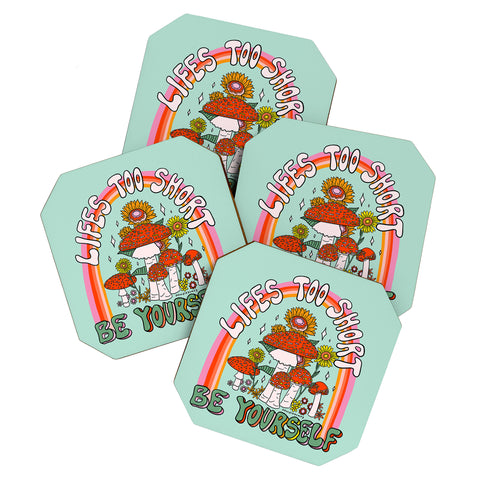 Doodle By Meg Lifes Too Short Coaster Set