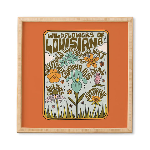 Doodle By Meg Louisiana Wildflowers Framed Wall Art