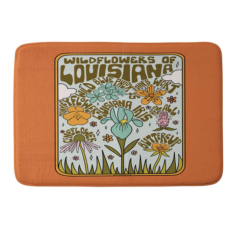 Doodle By Meg Louisiana Wildflowers Memory Foam Bath Mat