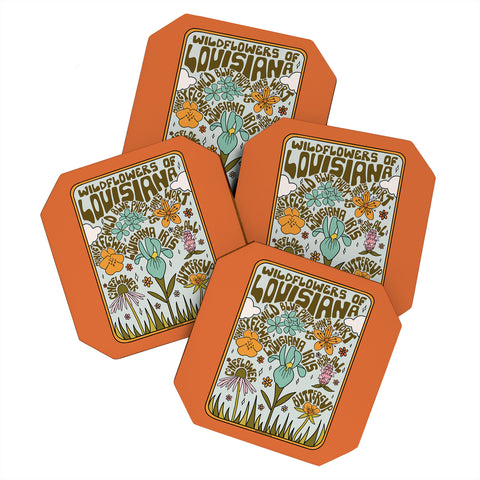 Doodle By Meg Louisiana Wildflowers Coaster Set