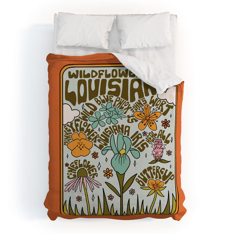 Doodle By Meg Louisiana Wildflowers Duvet Cover