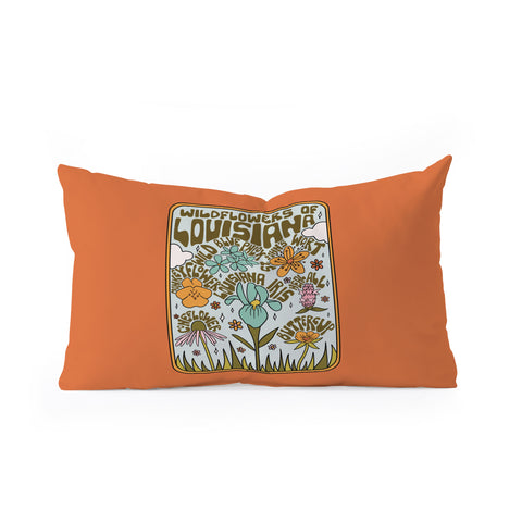 Doodle By Meg Louisiana Wildflowers Oblong Throw Pillow