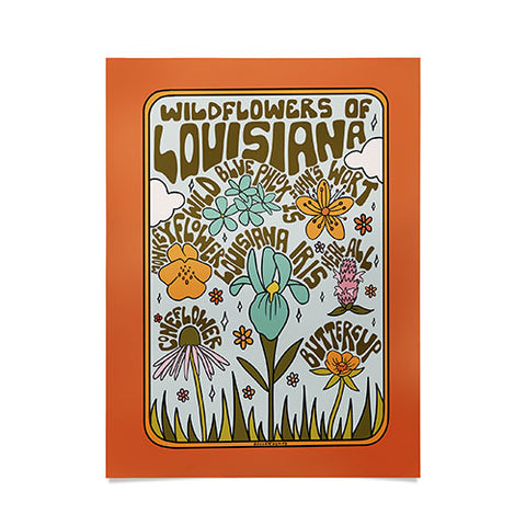 Doodle By Meg Louisiana Wildflowers Poster