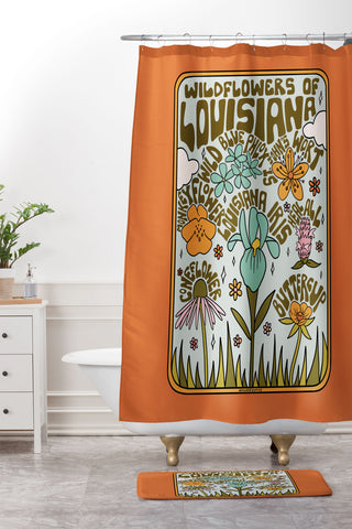 Doodle By Meg Louisiana Wildflowers Shower Curtain And Mat