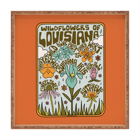 Doodle By Meg Louisiana Wildflowers Square Tray
