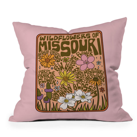Doodle By Meg Missouri Wildflowers Throw Pillow