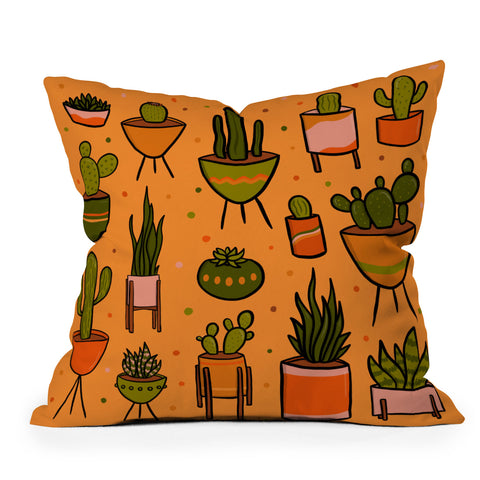 Doodle By Meg Modern Cactus Outdoor Throw Pillow