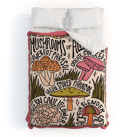 Doodle By Meg Mushrooms of Alabama Duvet Cover
