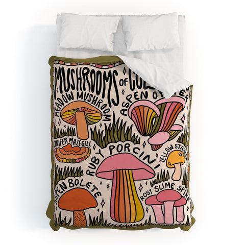 Doodle By Meg Mushrooms of Colorado Duvet Cover
