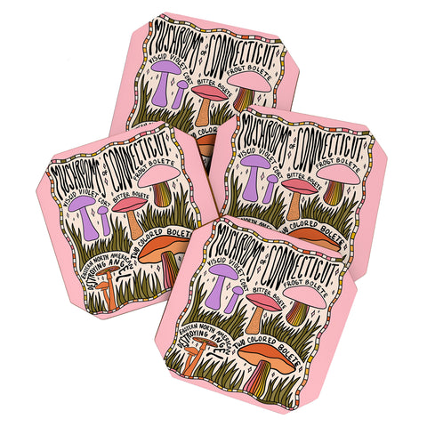 Doodle By Meg Mushrooms of Connecticut Coaster Set