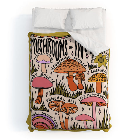 Doodle By Meg Mushrooms of Indiana Duvet Cover