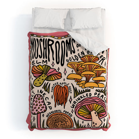 Doodle By Meg Mushrooms of Iowa Duvet Cover