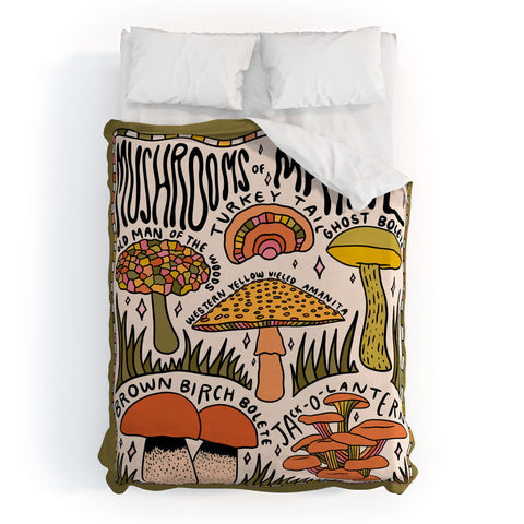 Doodle By Meg Mushrooms of Maine Duvet Cover