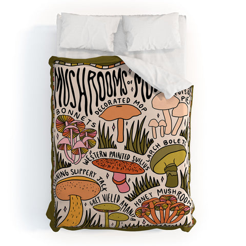 Doodle By Meg Mushrooms of Montana Duvet Cover