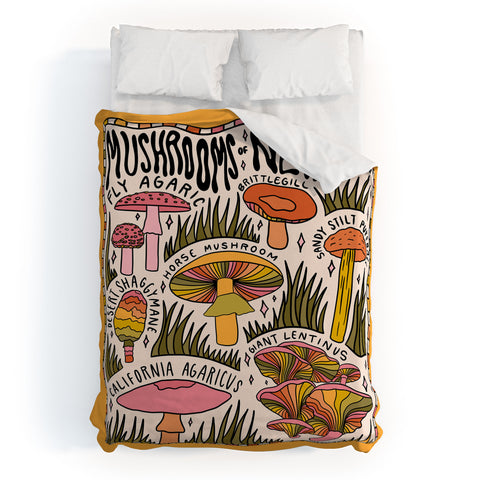 Doodle By Meg Mushrooms of Nevada Duvet Cover