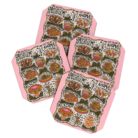 Doodle By Meg Mushrooms of Oklahoma Coaster Set