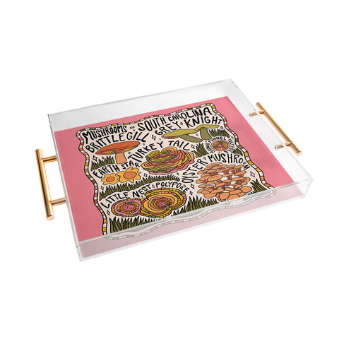 Doodle By Meg Mushrooms of South Carolina Acrylic Tray