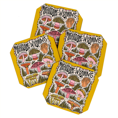 Doodle By Meg Mushrooms of Wyoming Coaster Set