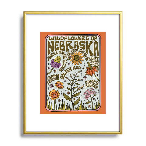 Doodle By Meg Nebraska Wildflowers Metal Framed Art Print