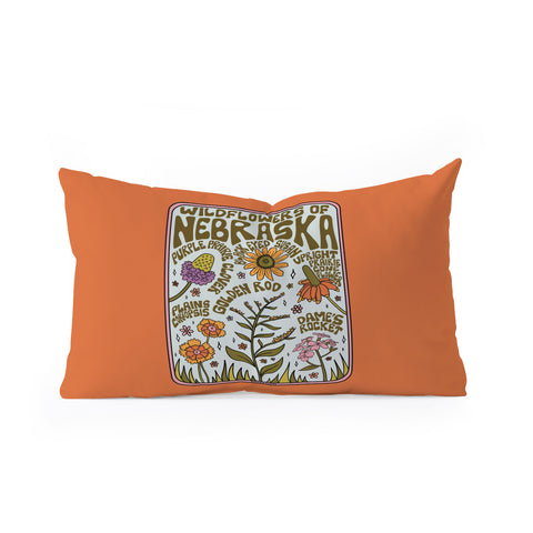 Doodle By Meg Nebraska Wildflowers Oblong Throw Pillow