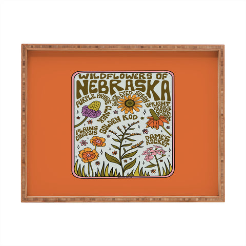 Doodle By Meg Nebraska Wildflowers Rectangular Tray