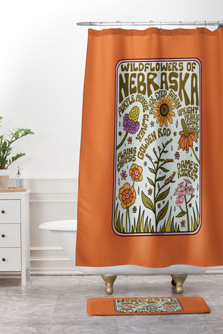 Doodle By Meg Nebraska Wildflowers Shower Curtain And Mat