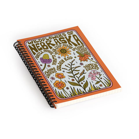 Doodle By Meg Nebraska Wildflowers Spiral Notebook