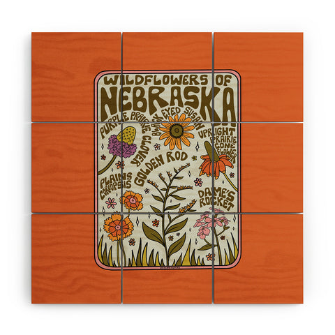 Doodle By Meg Nebraska Wildflowers Wood Wall Mural