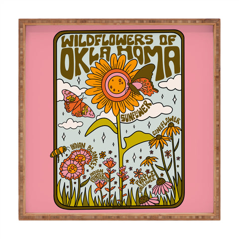Doodle By Meg Oklahoma Wildflowers Square Tray