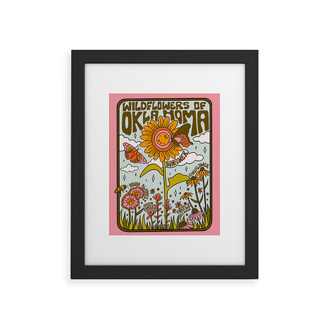 Doodle By Meg Oklahoma Wildflowers Framed Art Print