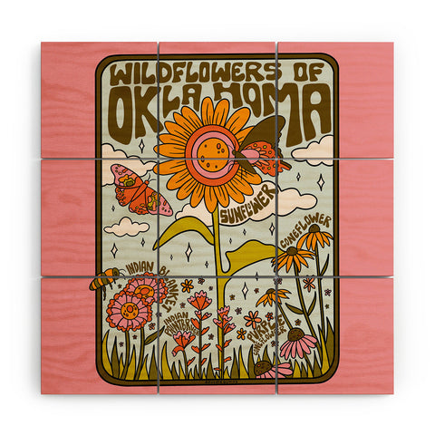Doodle By Meg Oklahoma Wildflowers Wood Wall Mural