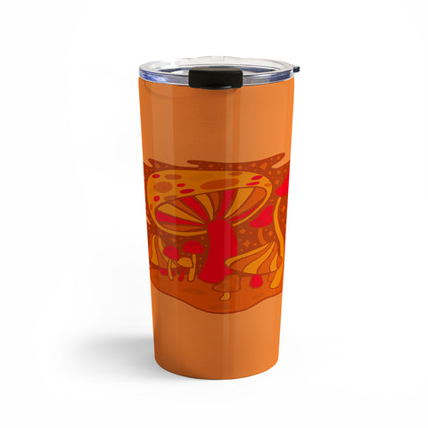 Doodle By Meg Orange Mushrooms Travel Mug
