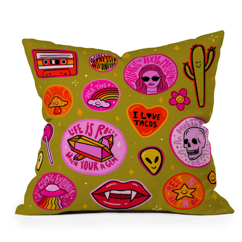 Doodle By Meg Patch Print Outdoor Throw Pillow