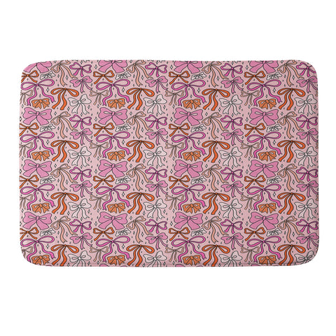 Doodle By Meg Pink Bow Print Memory Foam Bath Mat