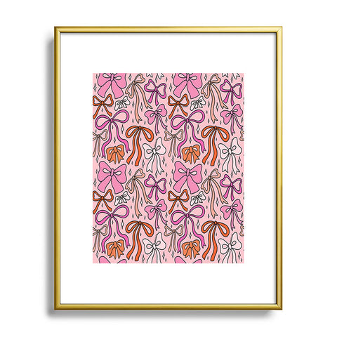 Doodle By Meg Pink Bow Print Metal Framed Art Print
