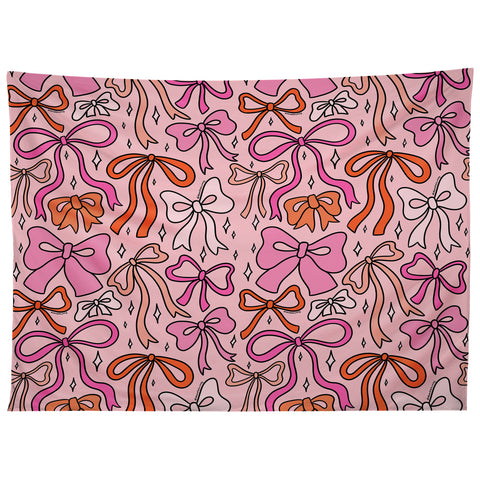 Doodle By Meg Pink Bow Print Tapestry