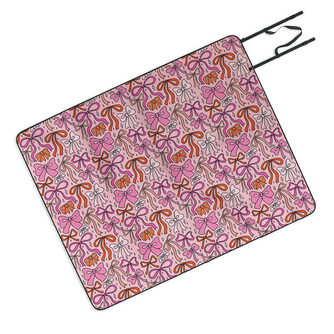 Doodle By Meg Pink Bow Print Picnic Blanket