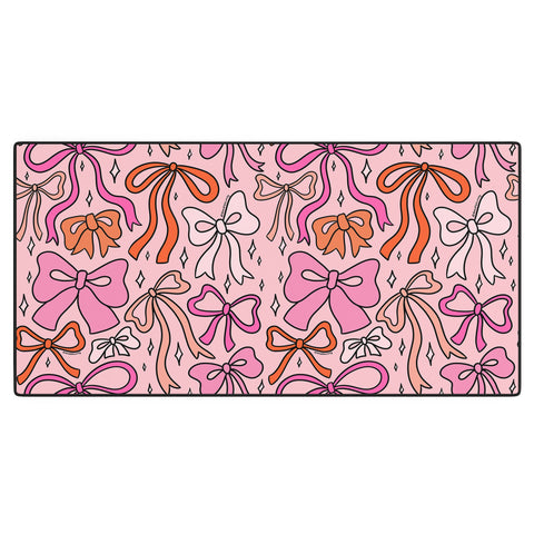 Doodle By Meg Pink Bow Print Desk Mat
