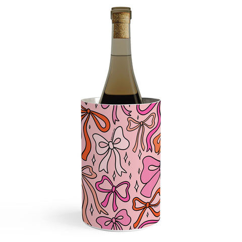 Doodle By Meg Pink Bow Print Wine Chiller