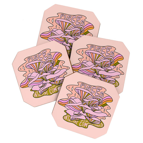Doodle By Meg Pisces Mushroom Coaster Set