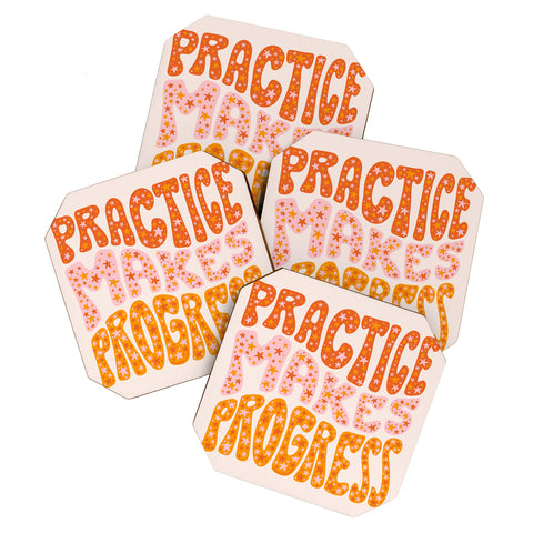 Doodle By Meg Practice Makes Progress Coaster Set