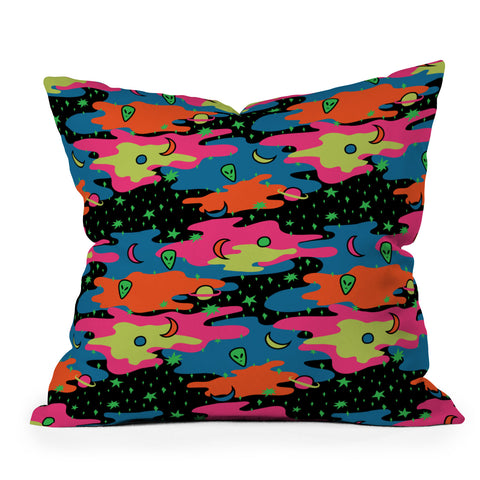 Doodle By Meg Psychedelic Space Outdoor Throw Pillow