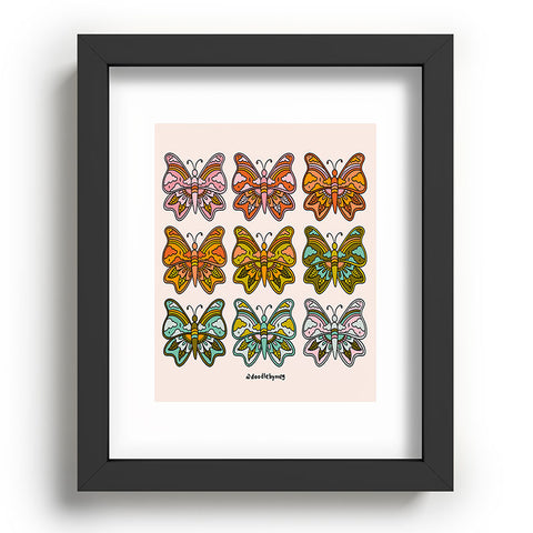 Doodle By Meg Rainbow Butterflies Recessed Framing Rectangle